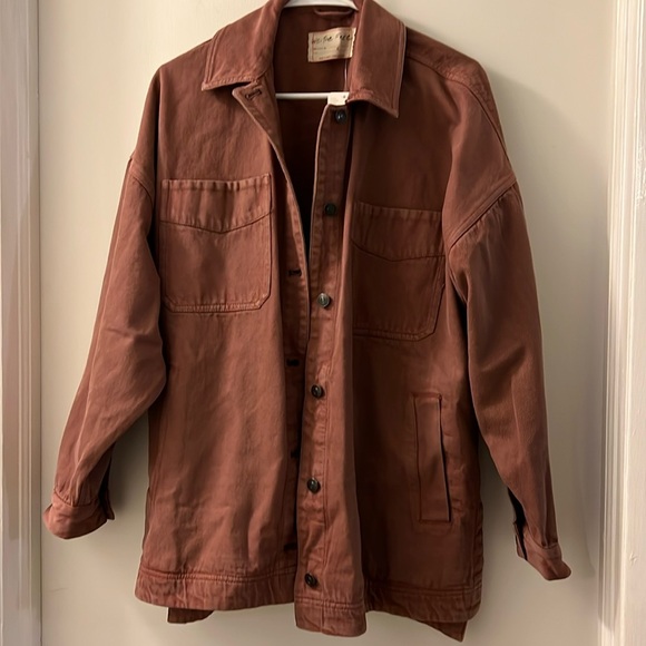 NWT chocolate lava size small We The Free Madison City Denim Jacket - Picture 1 of 16
